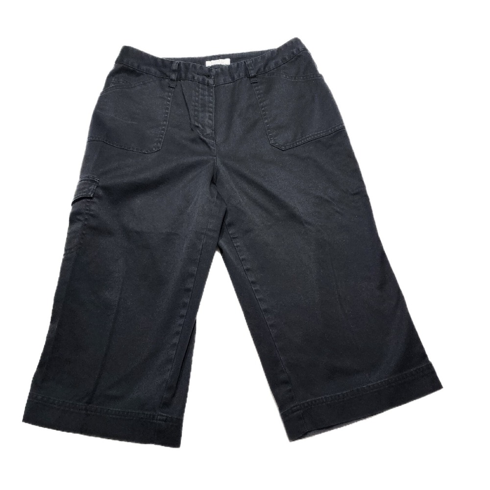 Charter Club Womens 10P Pedal Pusher Capris Black Allison Fit Cargo Stretch